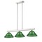 Z-Lite Cobalt Billiard, 3-Light, 14 In.W x 46 In.L x 8 In.H, Brushed Nickel/Green 152BN-ARG - alternate 1